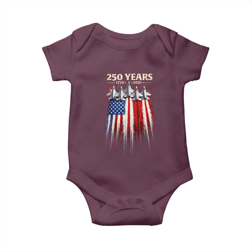 250 Years Anniversary Baby Onesie Usa American Flag 1776 2026 Patriotic Independence Day 4th July