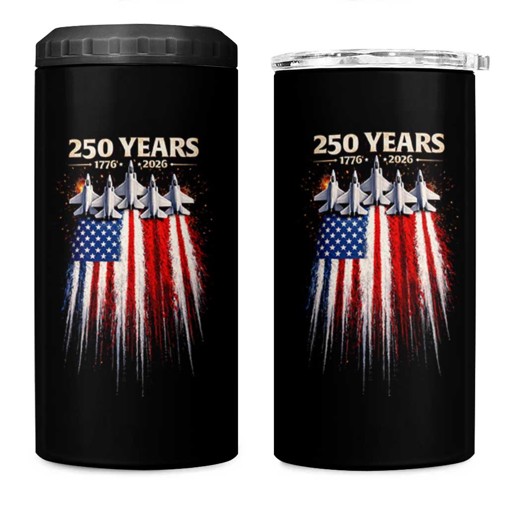 250 Years Anniversary 4 in 1 Can Cooler Tumbler Usa American Flag 1776 2026 Patriotic Independence Day 4th July