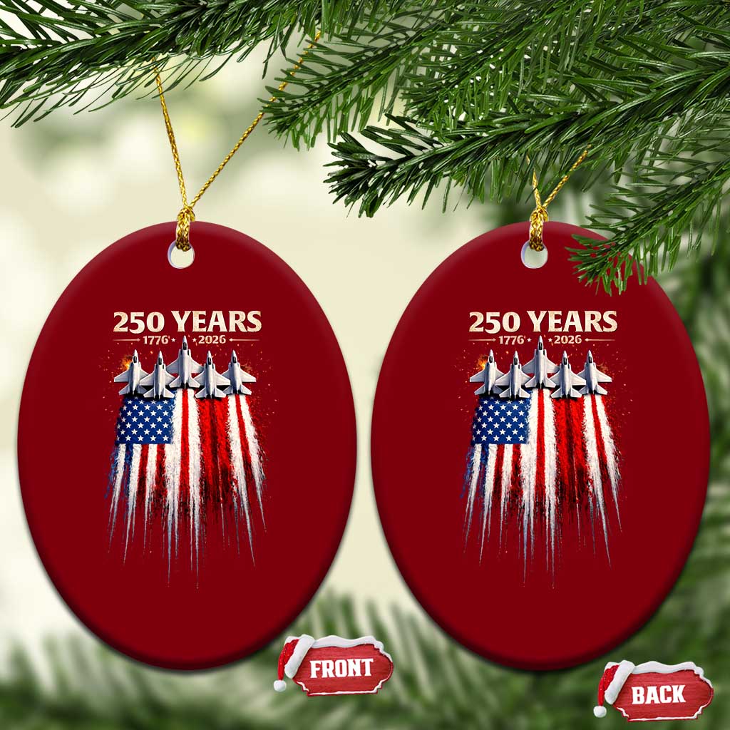 250 Years Anniversary Ceramic Ornament Usa American Flag 1776 2026 Patriotic Independence Day 4th July