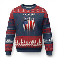 250 Years Anniversary Ugly Christmas Sweater Usa American Flag 1776 2026 Patriotic Independence Day 4th July
