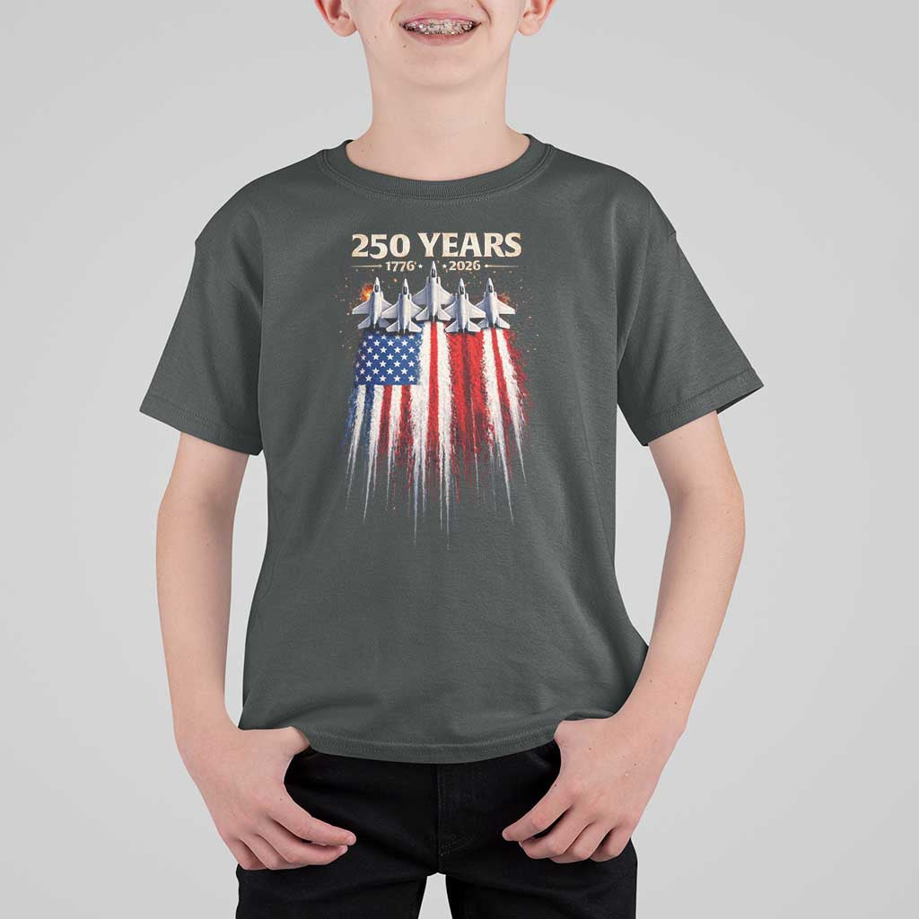 250 Years Anniversary T Shirt For Kid Usa American Flag 1776 2026 Patriotic Independence Day 4th July