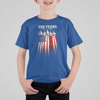 250 Years Anniversary T Shirt For Kid Usa American Flag 1776 2026 Patriotic Independence Day 4th July
