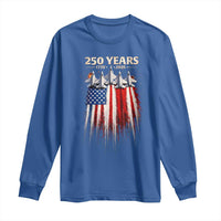 250 Years Anniversary Long Sleeve Shirt Usa American Flag 1776 2026 Patriotic Independence Day 4th July