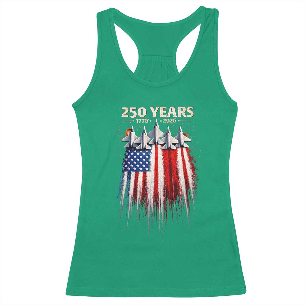 250 Years Anniversary Racerback Tank Top Usa American Flag 1776 2026 Patriotic Independence Day 4th July