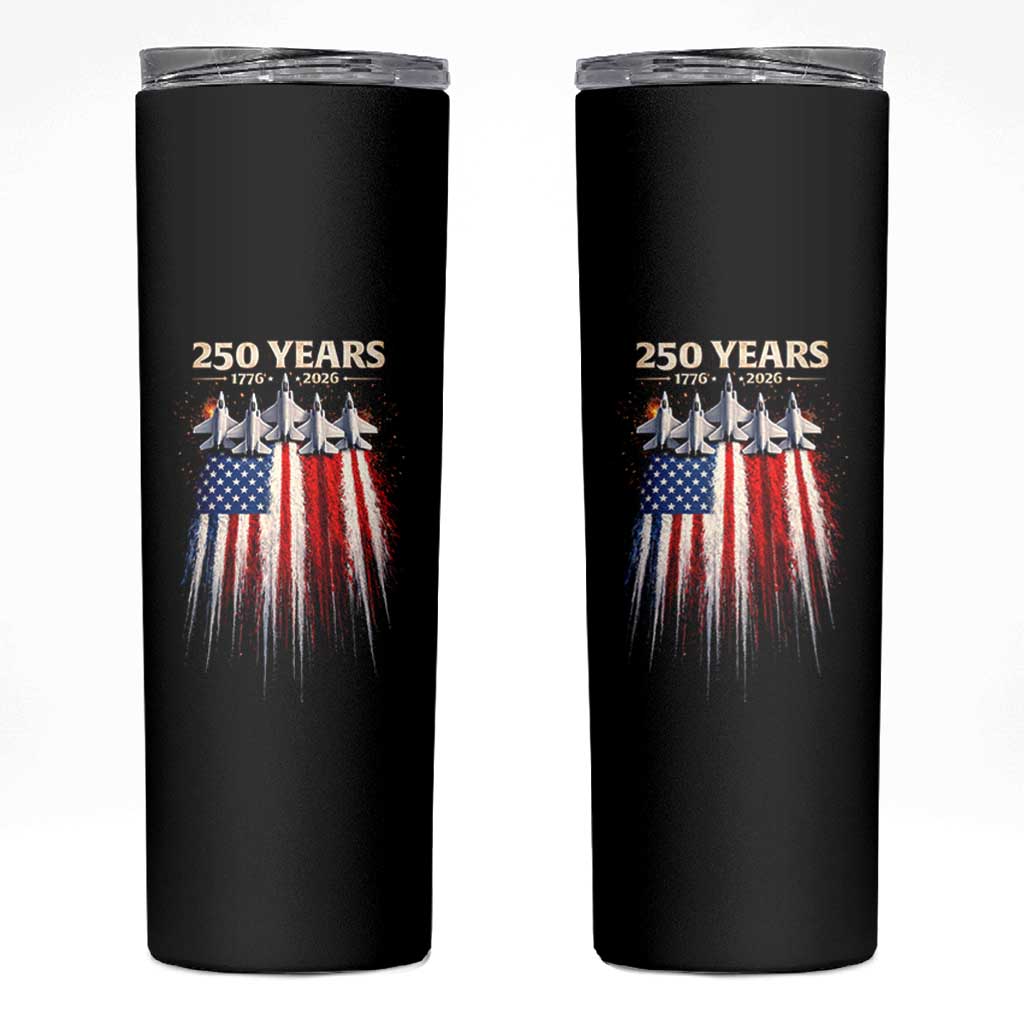 250 Years Anniversary Skinny Tumbler Usa American Flag 1776 2026 Patriotic Independence Day 4th July