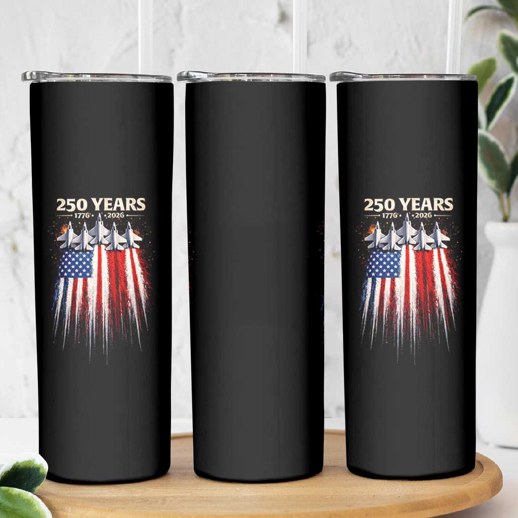 250 Years Anniversary Skinny Tumbler Usa American Flag 1776 2026 Patriotic Independence Day 4th July