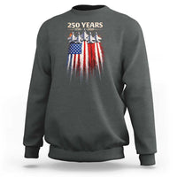 250 Years Anniversary Sweatshirt Usa American Flag 1776 2026 Patriotic Independence Day 4th July