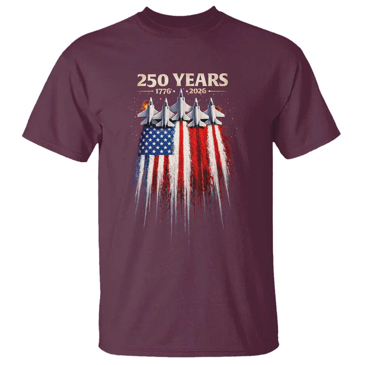 250 Years Anniversary T Shirt Usa American Flag 1776 2026 Patriotic Independence Day 4th July