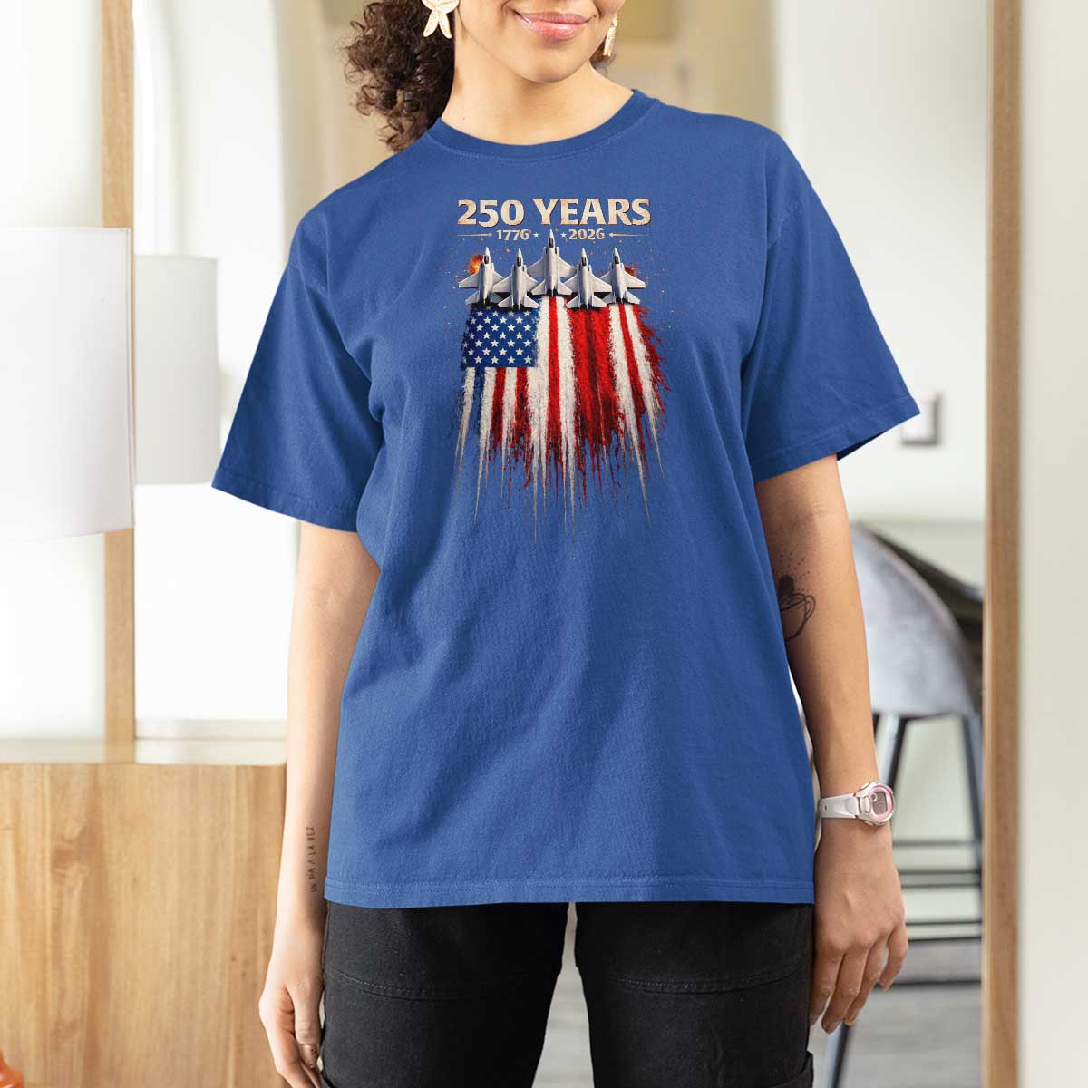 250 Years Anniversary T Shirt For Women Usa American Flag 1776 2026 Patriotic Independence Day 4th July