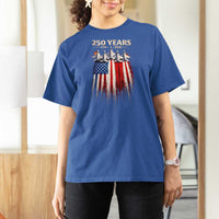 250 Years Anniversary T Shirt For Women Usa American Flag 1776 2026 Patriotic Independence Day 4th July