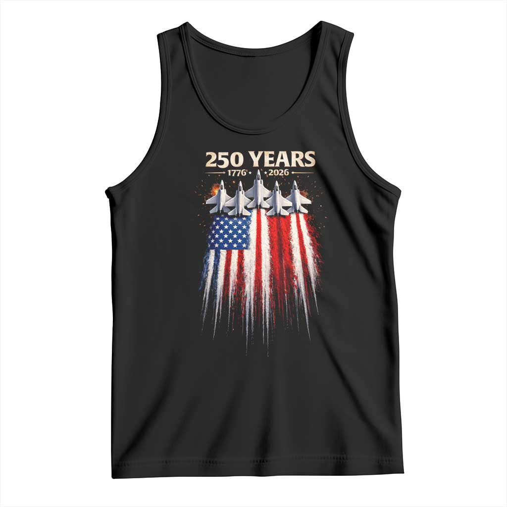 250 Years Anniversary Tank Top Usa American Flag 1776 2026 Patriotic Independence Day 4th July