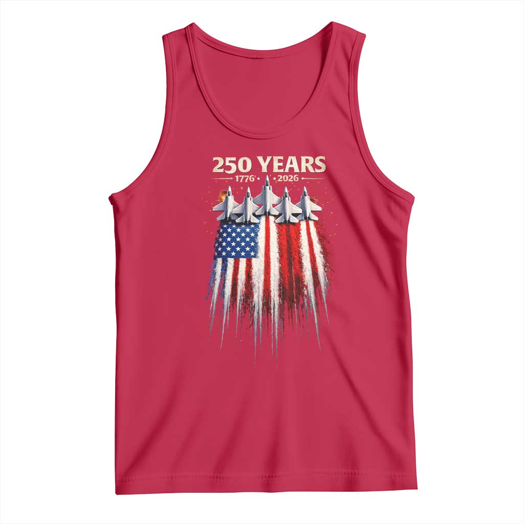 250 Years Anniversary Tank Top Usa American Flag 1776 2026 Patriotic Independence Day 4th July