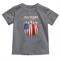 250 Years Anniversary Toddler T Shirt Usa American Flag 1776 2026 Patriotic Independence Day 4th July