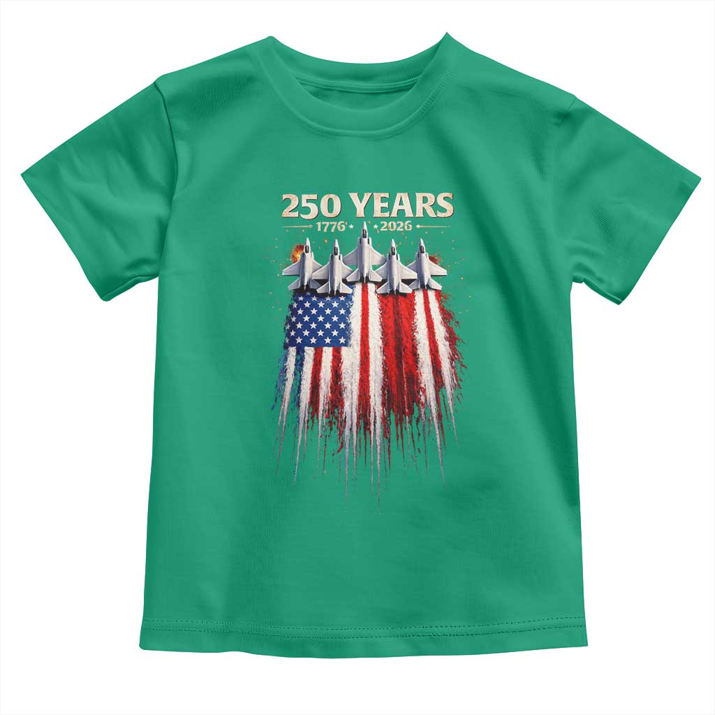 250 Years Anniversary Toddler T Shirt Usa American Flag 1776 2026 Patriotic Independence Day 4th July
