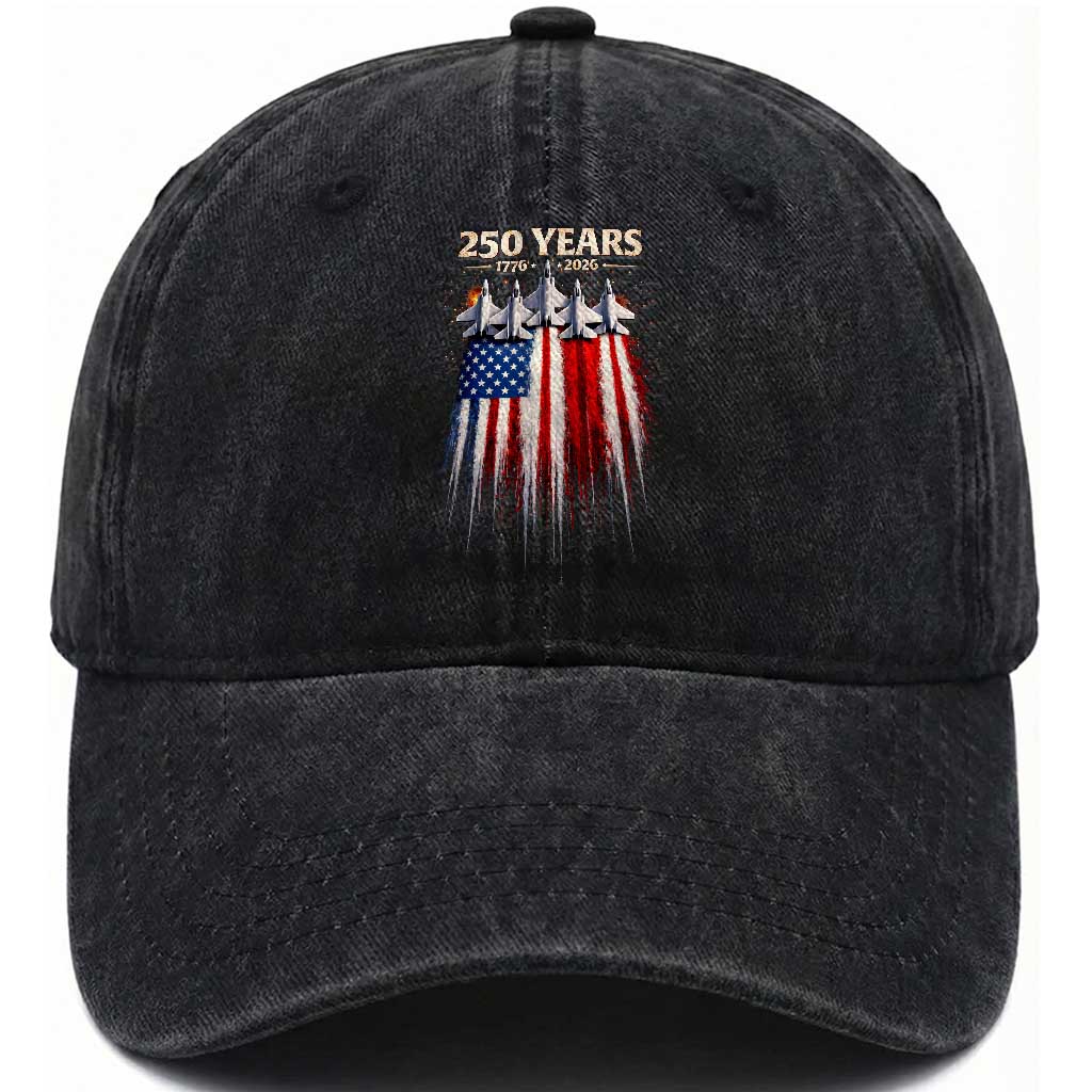 250 Years Anniversary Washed Cotton Baseball Cap Usa American Flag 1776 2026 Patriotic Independence Day 4th July