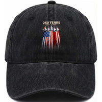 250 Years Anniversary Washed Cotton Baseball Cap Usa American Flag 1776 2026 Patriotic Independence Day 4th July