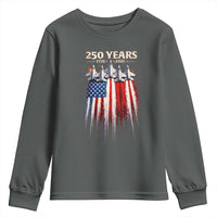 250 Years Anniversary Youth Sweatshirt Usa American Flag 1776 2026 Patriotic Independence Day 4th July