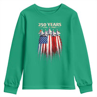 250 Years Anniversary Youth Sweatshirt Usa American Flag 1776 2026 Patriotic Independence Day 4th July