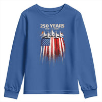 250 Years Anniversary Youth Sweatshirt Usa American Flag 1776 2026 Patriotic Independence Day 4th July