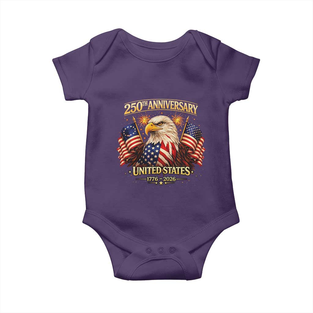 250th Anniversary Baby Onesie United States 250 Years Birthday 1776 2026 Eagle USA Flag