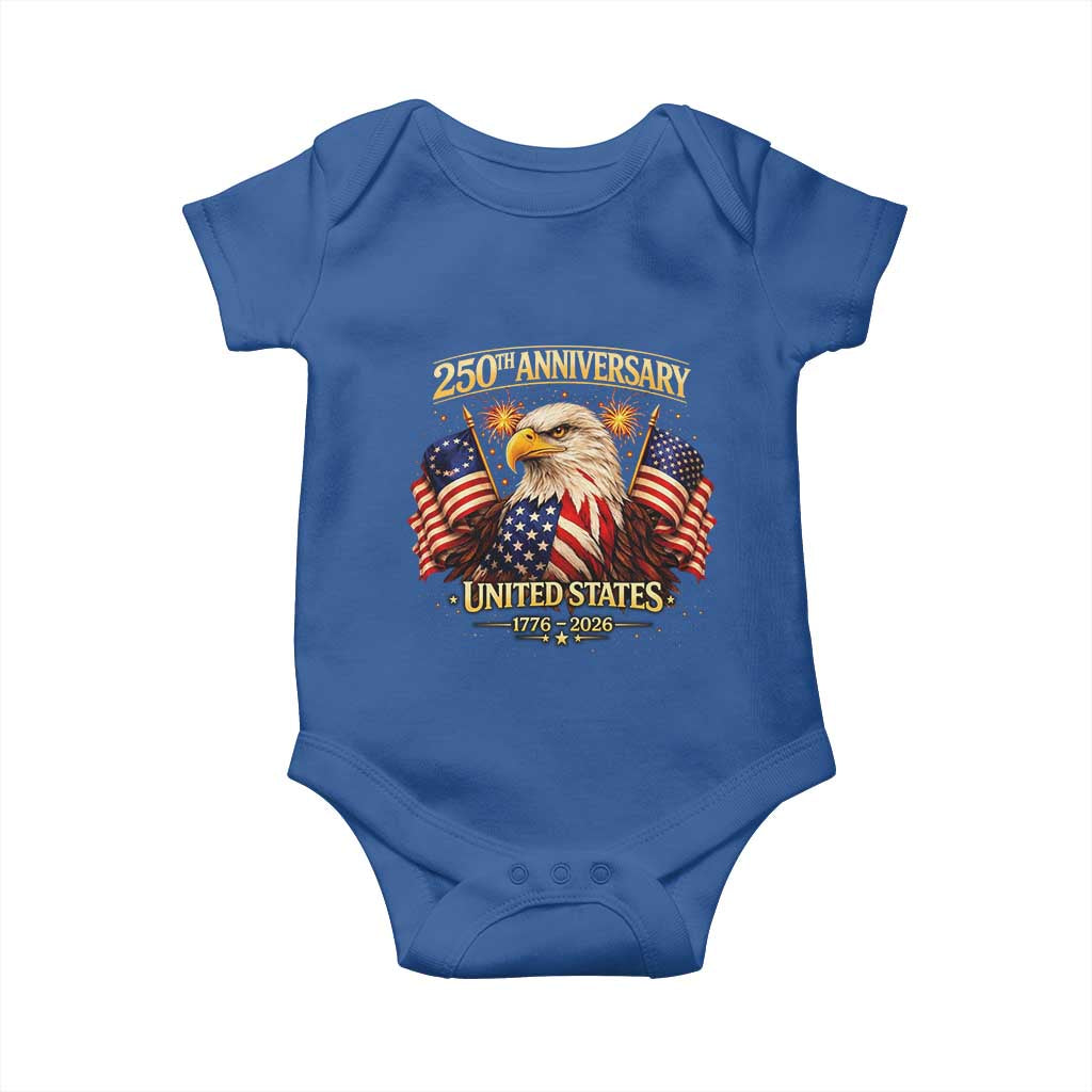 250th Anniversary Baby Onesie United States 250 Years Birthday 1776 2026 Eagle USA Flag