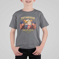 250th Anniversary T Shirt For Kid United States 250 Years Birthday 1776 2026 Eagle USA Flag