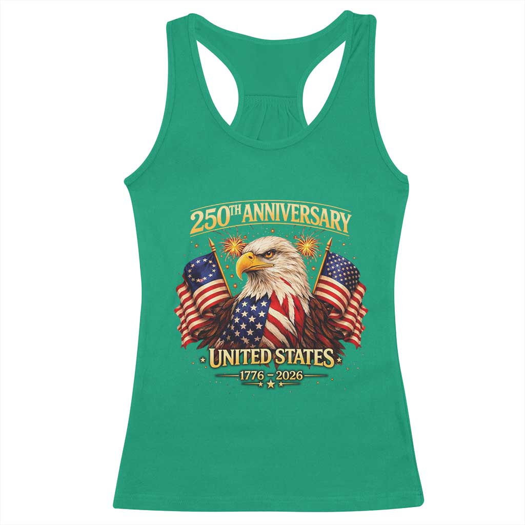 250th Anniversary Racerback Tank Top United States 250 Years Birthday 1776 2026 Eagle USA Flag