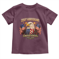 250th Anniversary Toddler T Shirt United States 250 Years Birthday 1776 2026 Eagle USA Flag