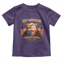 250th Anniversary Toddler T Shirt United States 250 Years Birthday 1776 2026 Eagle USA Flag