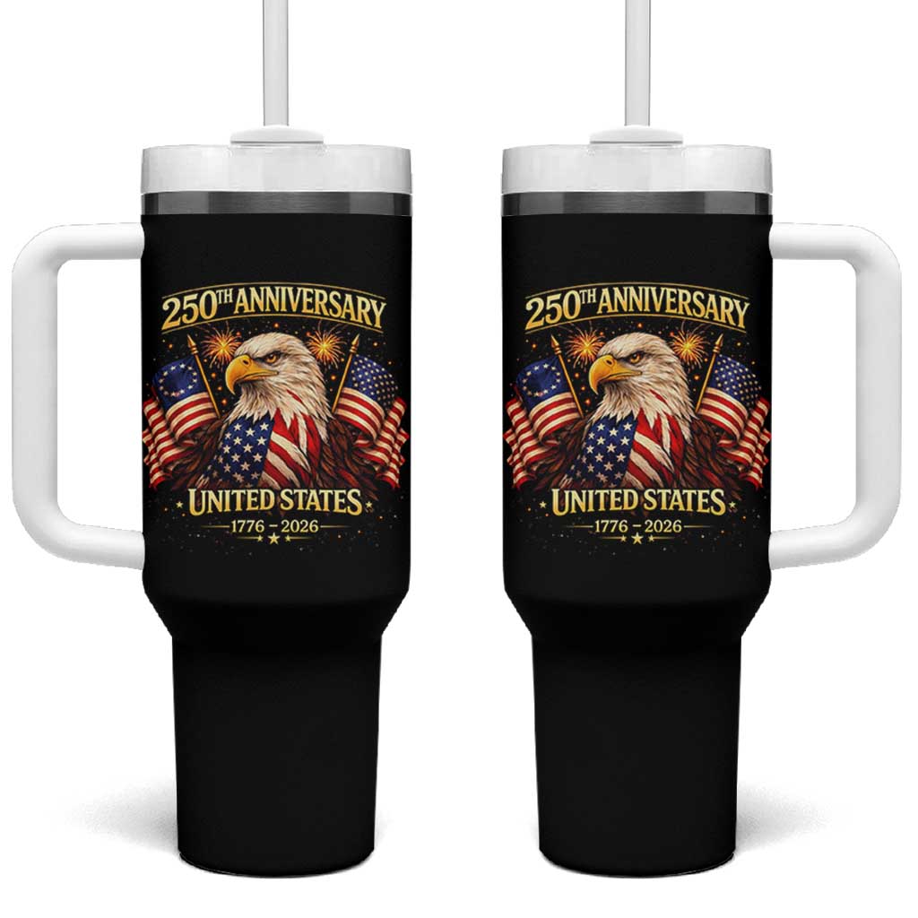 250th Anniversary Tumbler With Handle United States 250 Years Birthday 1776 2026 Eagle USA Flag