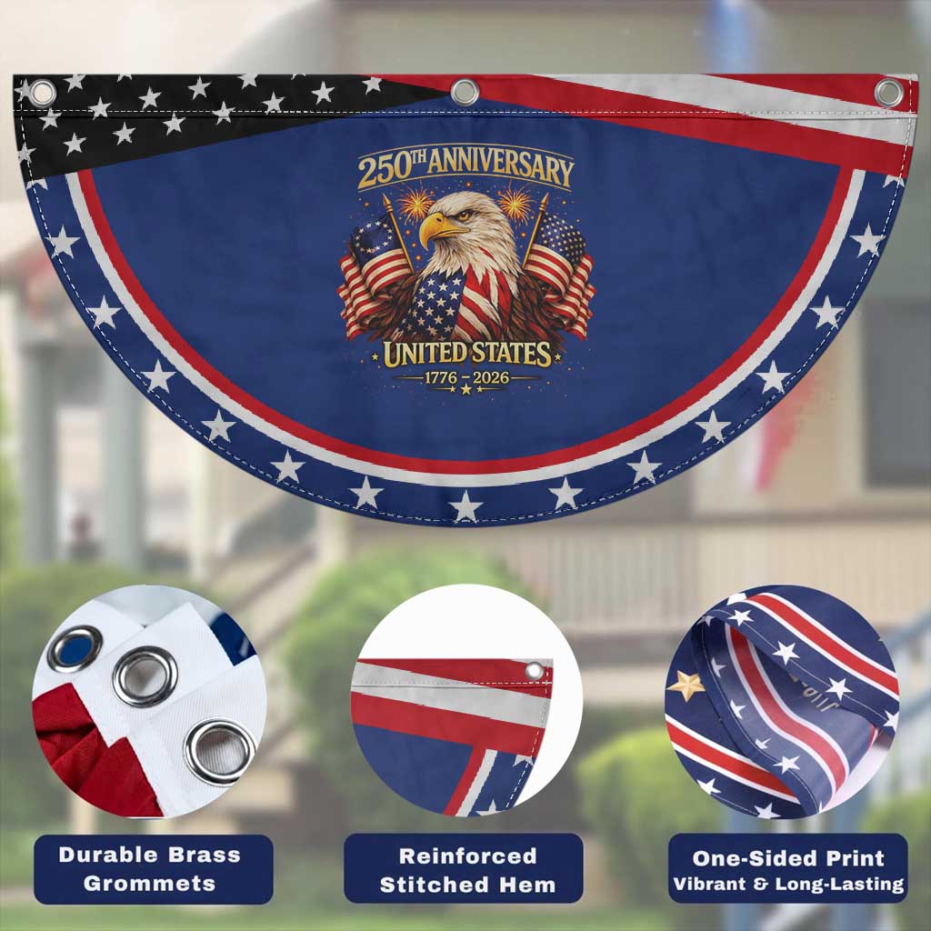 250th Anniversary Patriotic Fan Flag United States 250 Years Birthday 1776 2026 Eagle USA Flag
