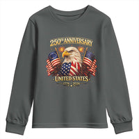 250th Anniversary Youth Sweatshirt United States 250 Years Birthday 1776 2026 Eagle USA Flag