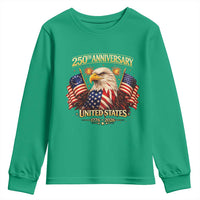 250th Anniversary Youth Sweatshirt United States 250 Years Birthday 1776 2026 Eagle USA Flag