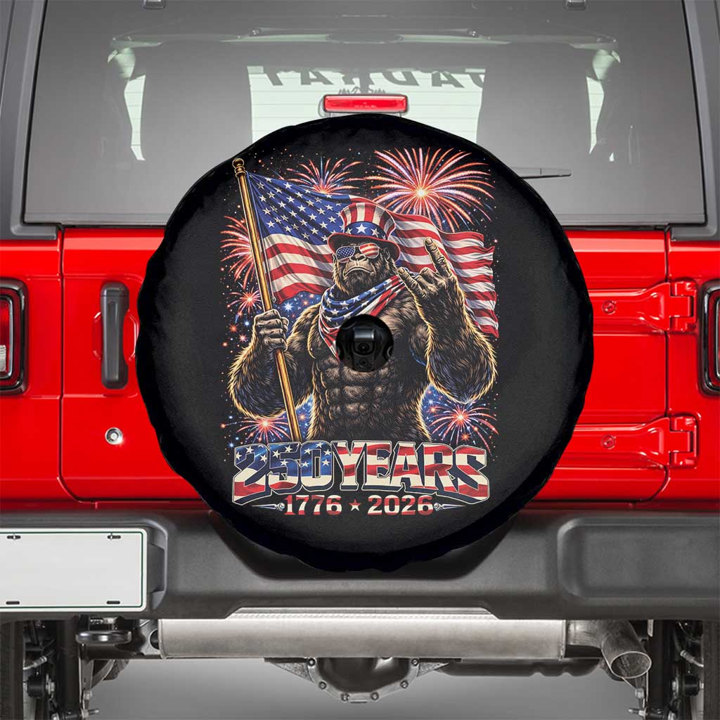 Bigfoot 250th Anniversary Spare Tire Cover USA Independence 250 Years Of Freedom 1776 2026 Patriotic Flag