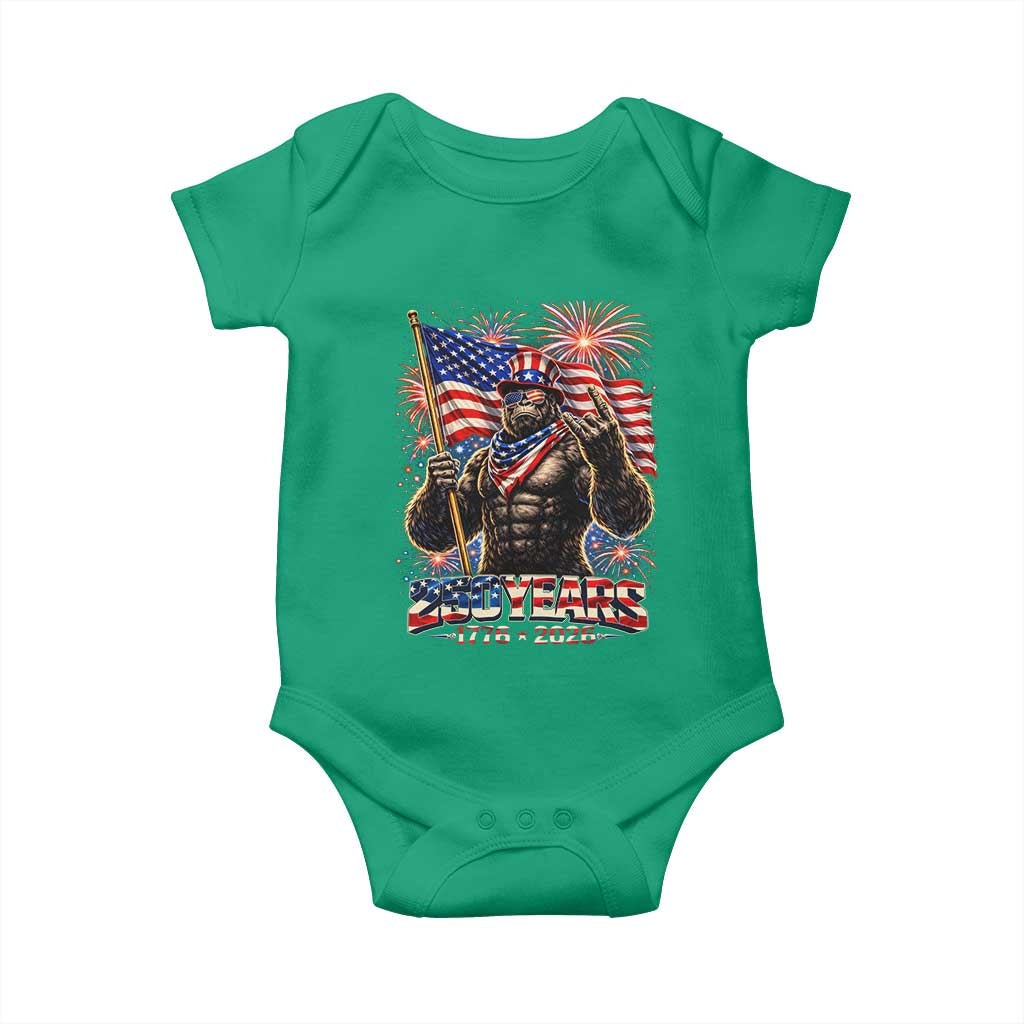 Bigfoot 250th Anniversary Baby Onesie USA Independence 250 Years Of Freedom 1776 2026 Patriotic Flag