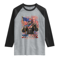Bigfoot 250th Anniversary Raglan Shirt USA Independence 250 Years Of Freedom 1776 2026 Patriotic Flag