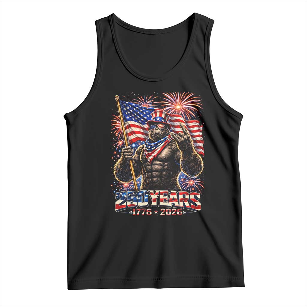 Bigfoot 250th Anniversary Tank Top USA Independence 250 Years Of Freedom 1776 2026 Patriotic Flag