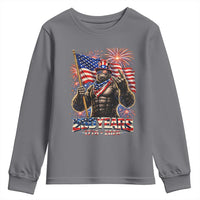 Bigfoot 250th Anniversary Youth Sweatshirt USA Independence 250 Years Of Freedom 1776 2026 Patriotic Flag