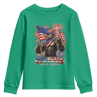 Bigfoot 250th Anniversary Youth Sweatshirt USA Independence 250 Years Of Freedom 1776 2026 Patriotic Flag