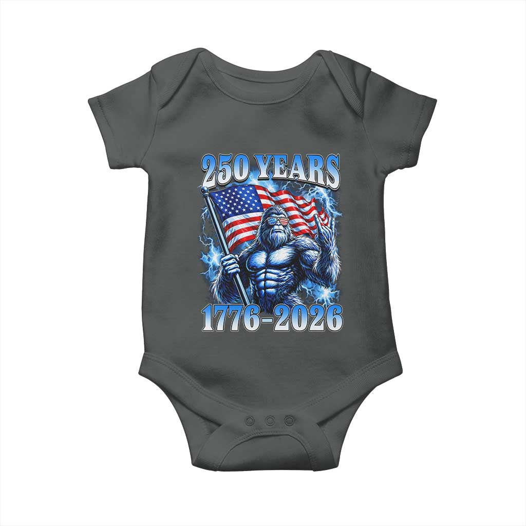 Bigfoot 250th Anniversary America Baby Onesie 250 Years Of Freedom 4th July 1776 2026 Patriotic Flag