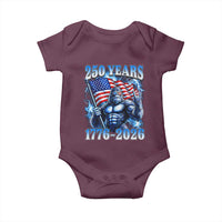 Bigfoot 250th Anniversary America Baby Onesie 250 Years Of Freedom 4th July 1776 2026 Patriotic Flag