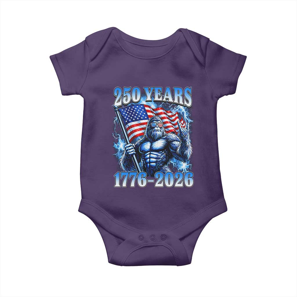 Bigfoot 250th Anniversary America Baby Onesie 250 Years Of Freedom 4th July 1776 2026 Patriotic Flag