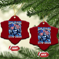 Bigfoot 250th Anniversary America Ceramic Ornament 250 Years Of Freedom 4th July 1776 2026 Patriotic Flag