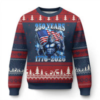 Bigfoot 250th Anniversary America Ugly Christmas Sweater 250 Years Of Freedom 4th July 1776 2026 Patriotic Flag
