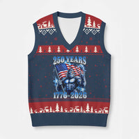 Bigfoot 250th Anniversary America V-Neck Knit Sweater Vest 250 Years Of Freedom 4th July 1776 2026 Patriotic Flag