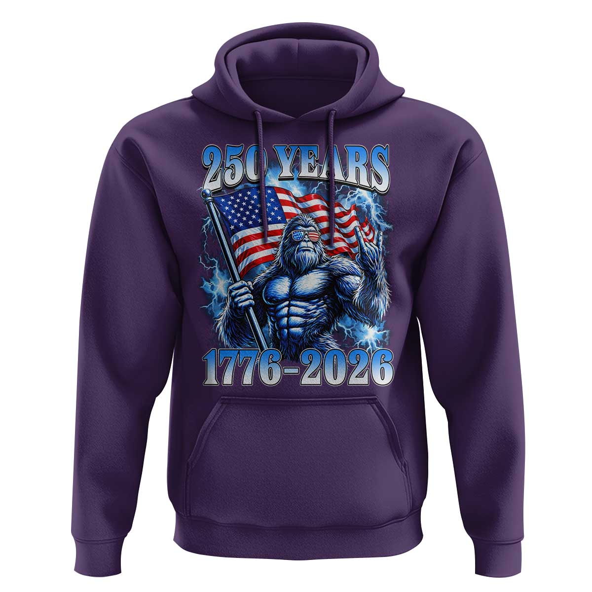 Bigfoot 250th Anniversary America Hoodie 250 Years Of Freedom 4th July 1776 2026 Patriotic Flag
