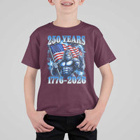 Bigfoot 250th Anniversary America T Shirt For Kid 250 Years Of Freedom 4th July 1776 2026 Patriotic Flag