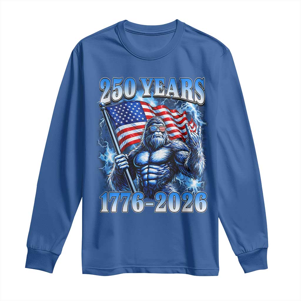 Bigfoot 250th Anniversary America Long Sleeve Shirt 250 Years Of Freedom 4th July 1776 2026 Patriotic Flag