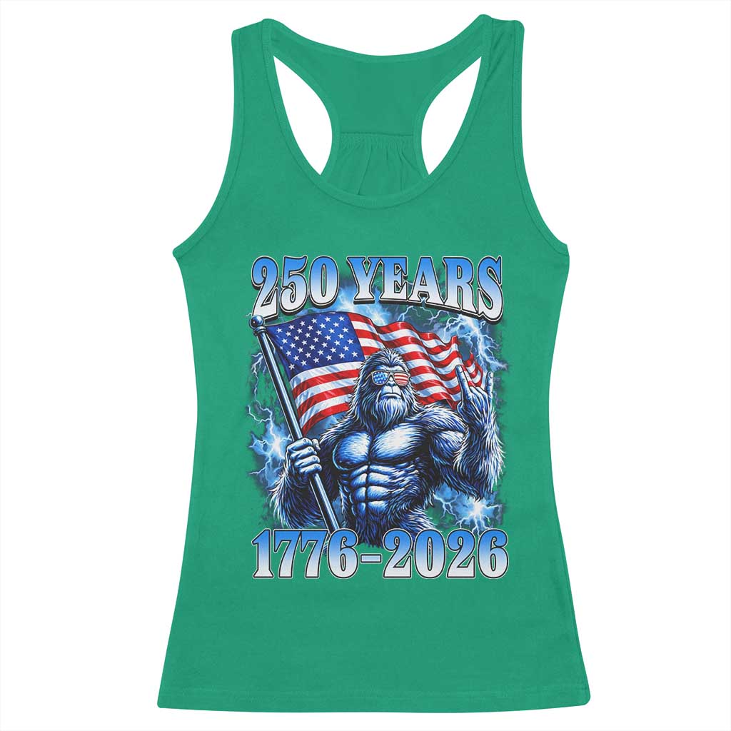 Bigfoot 250th Anniversary America Racerback Tank Top 250 Years Of Freedom 4th July 1776 2026 Patriotic Flag