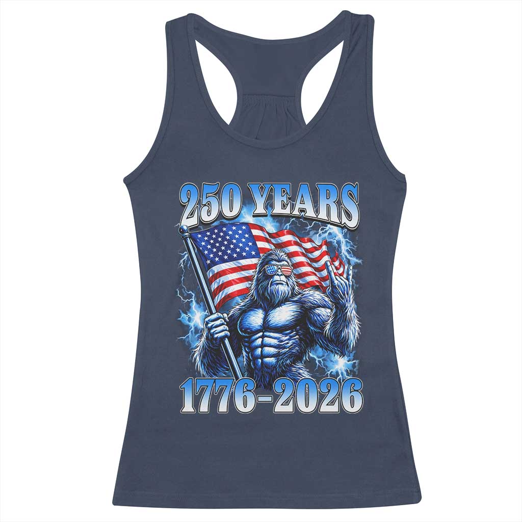Bigfoot 250th Anniversary America Racerback Tank Top 250 Years Of Freedom 4th July 1776 2026 Patriotic Flag